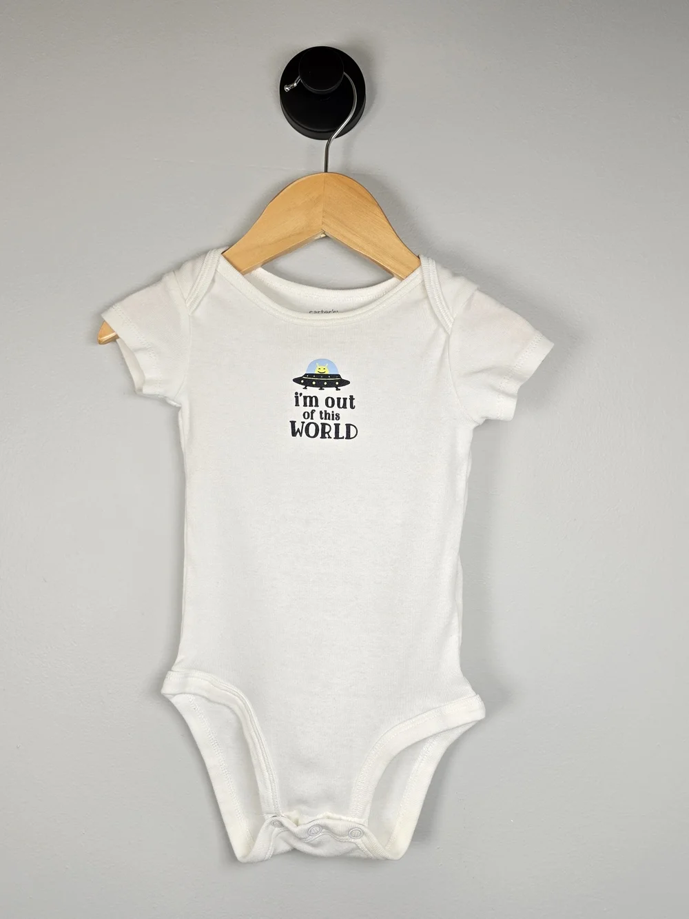 Kids Bundle White Bodysuit and Black-Striped Footed Pants Footies Cotton Alien